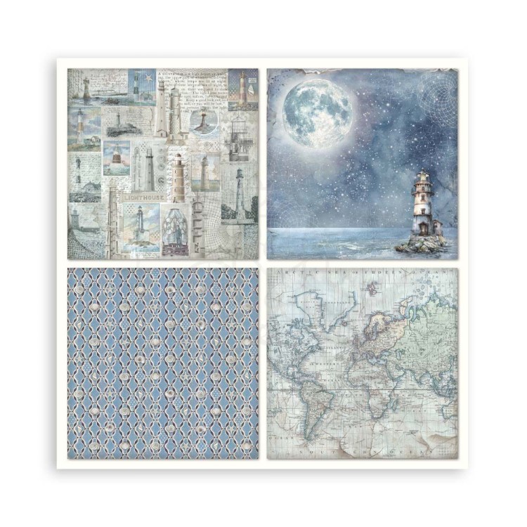 Zestaw papierów jednostronnych do scrapbookingu 20x20 Silent Sea 22ark SBBSXB12 Stamperia