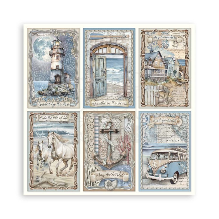 Zestaw papierów jednostronnych do scrapbookingu 20x20 Silent Sea 22ark SBBSXB12 Stamperia