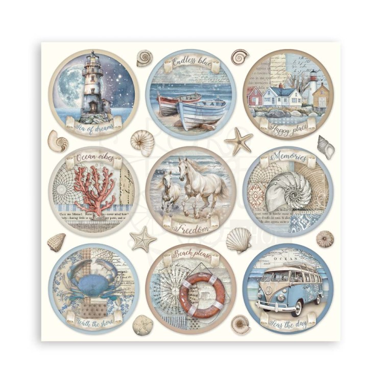 Zestaw papierów jednostronnych do scrapbookingu 20x20 Silent Sea 22ark SBBSXB12 Stamperia