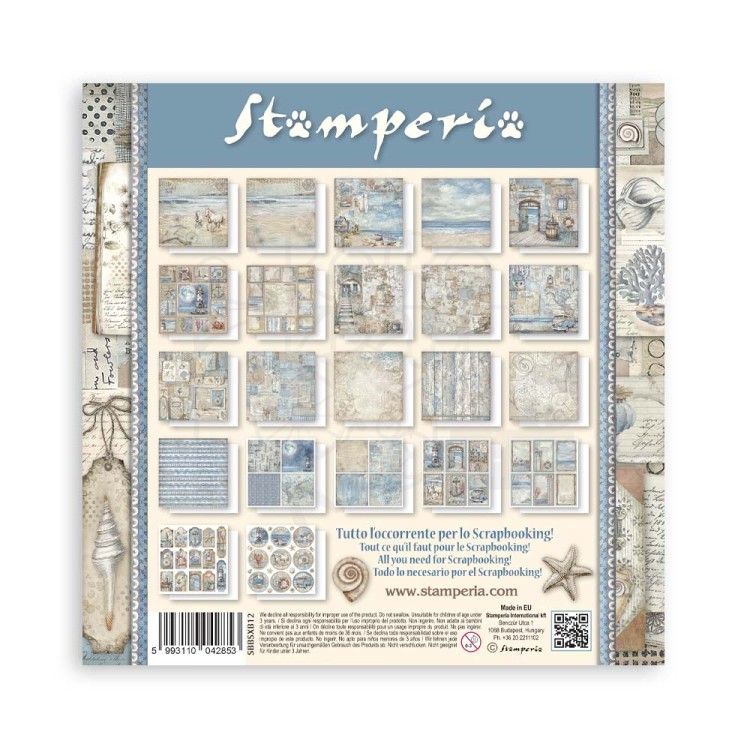 Zestaw papierów jednostronnych do scrapbookingu 20x20 Silent Sea 22ark SBBSXB12 Stamperia
