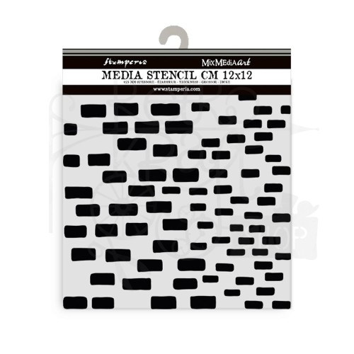 Szablon maska 12x12cm Silent Sea Ceglane tło KSTDS44 Stamperia