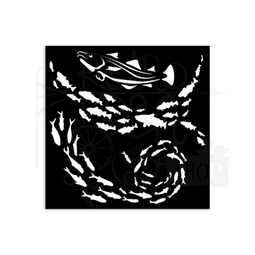 Szablon maska 12x12cm Silent Sea Ryba KSTDS40 Stamperia