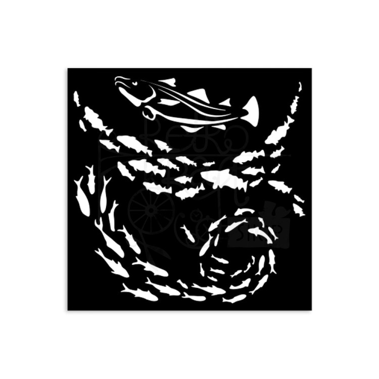Szablon maska 12x12cm Silent Sea Ryba KSTDS40 Stamperia