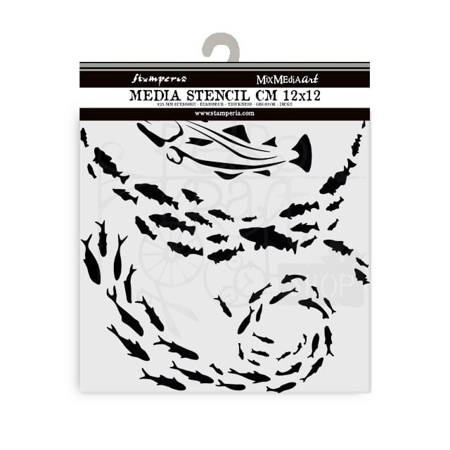Szablon maska 12x12cm Silent Sea Ryba KSTDS40 Stamperia