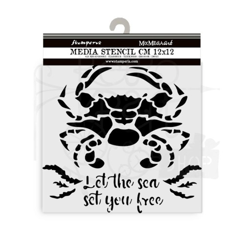 Szablon maska 12x12cm Silent Sea Krab KSTDS37 Stamperia
