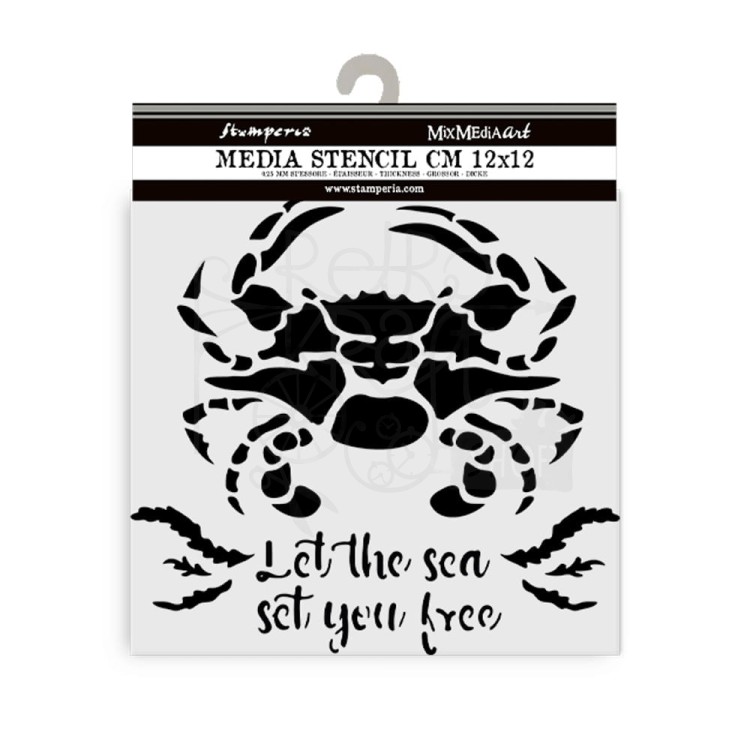 Szablon maska 12x12cm Silent Sea Krab KSTDS37 Stamperia
