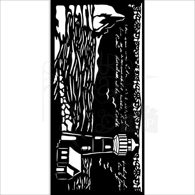 Szablon maska 12x25cm Silent Sea Latarnia KSTDL117 Stamperia