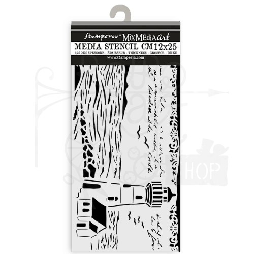 Szablon maska 12x25cm Silent Sea Latarnia KSTDL117 Stamperia