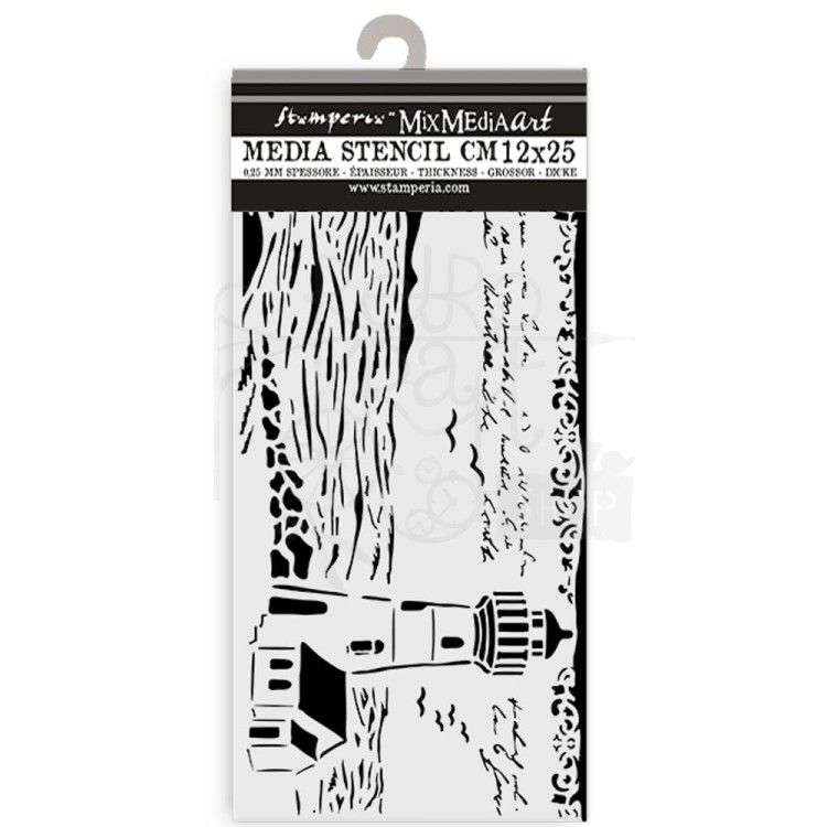 Szablon maska 12x25cm Silent Sea Latarnia KSTDL117 Stamperia