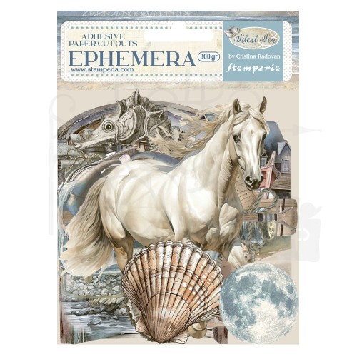 Ozdoby papierowe samoprzylepne Ephemera Silent Sea 28 szt DFLCT63 Stamperia