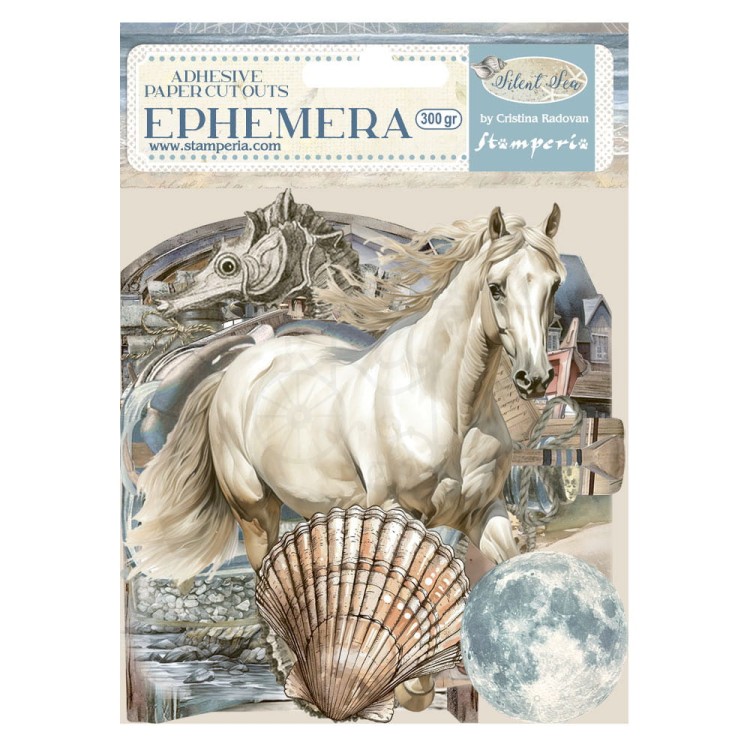 Ozdoby papierowe samoprzylepne Ephemera Silent Sea 28 szt DFLCT63 Stamperia