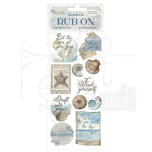 Rub-on transfer 10x21.6cm Silent Sea Muszle DFLRB158 Stamperia