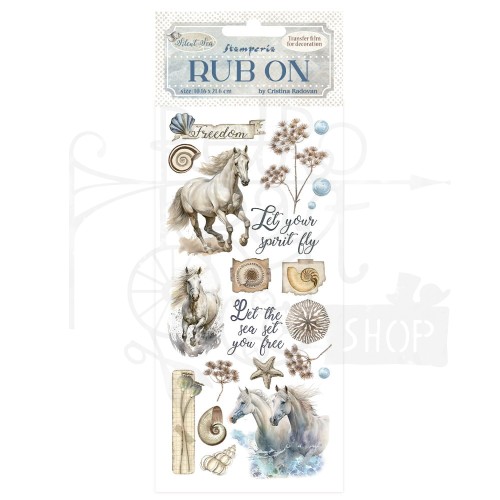 Rub-on transfer 10x21.6cm Silent Sea Konie DFLRB156 Stamperia