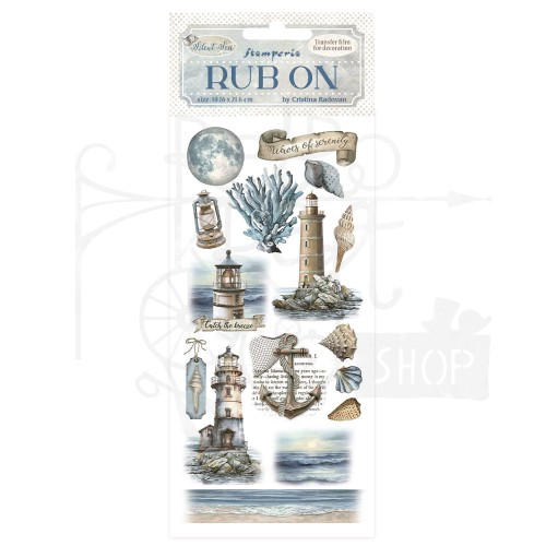 Rub-on transfer 10x21.6cm Silent Sea Latarnia DFLRB154 Stamperia