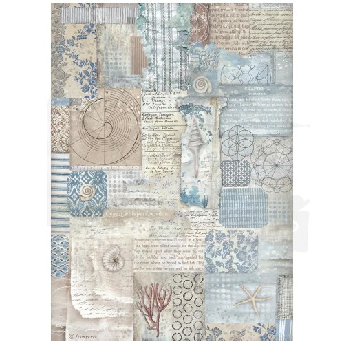 Papier ryżowy do decoupage A4 Silent Sea Tekstura DFSA41027 Stamperia