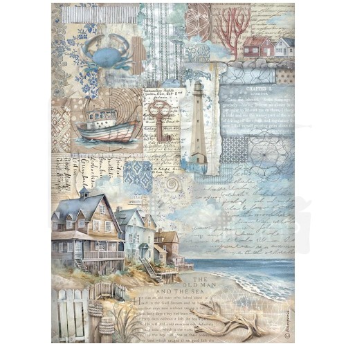 Papier ryżowy do decoupage A4 Silent Sea Krajobraz DFSA41026 Stamperia