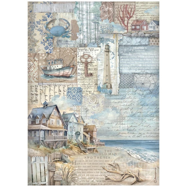 Papier ryżowy do decoupage A4 Silent Sea Krajobraz DFSA41026 Stamperia