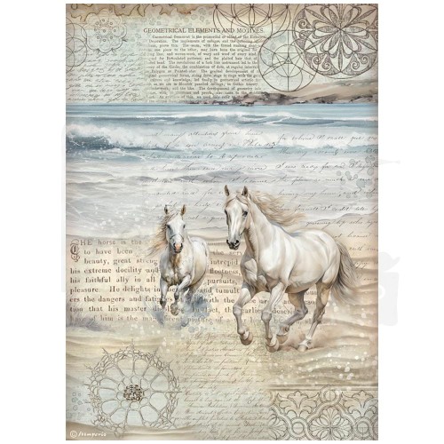 Papier ryżowy do decoupage A4 Silent Sea Konie DFSA41025 Stamperia