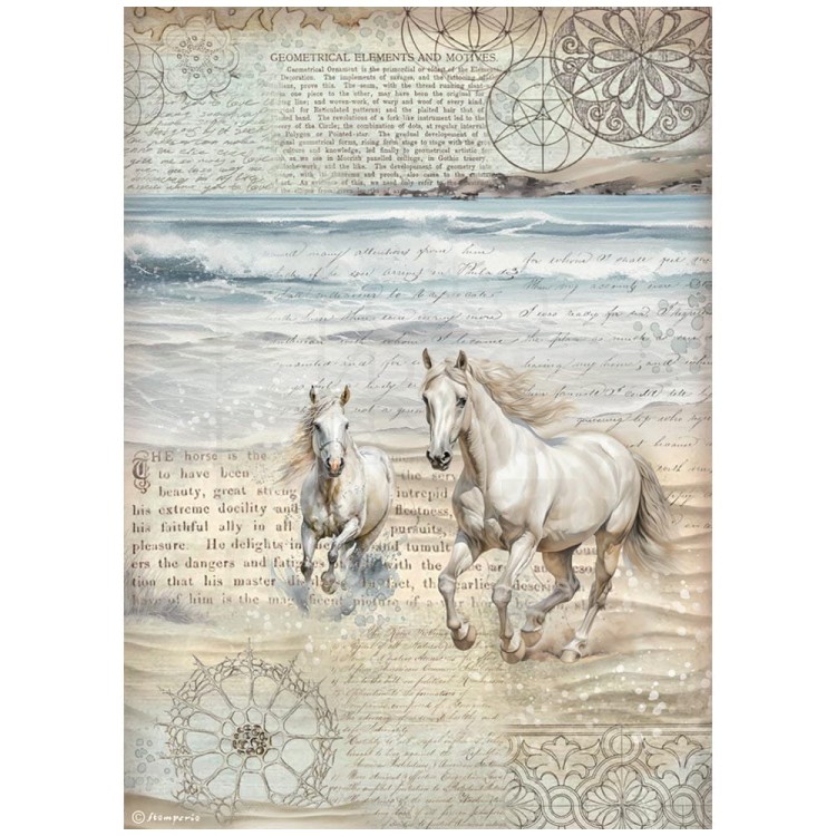 Papier ryżowy do decoupage A4 Silent Sea Konie DFSA41025 Stamperia