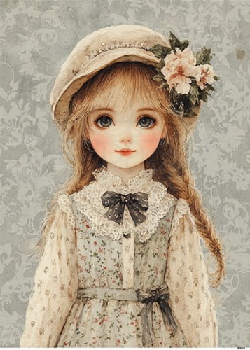 Papier ryżowy do decoupage A6 Mała dziewczynka 8068