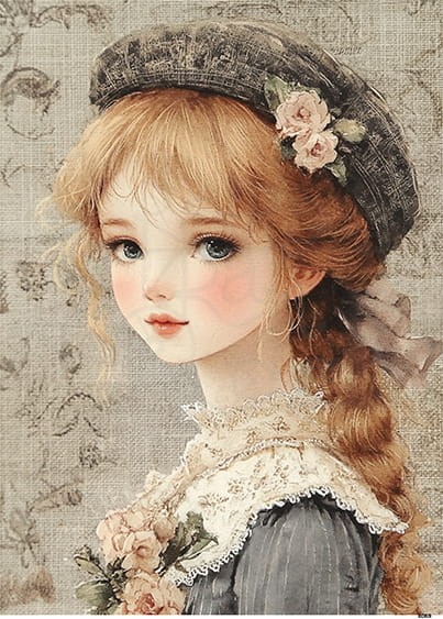 Papier ryżowy do decoupage A6 Mała dziewczynka 8069