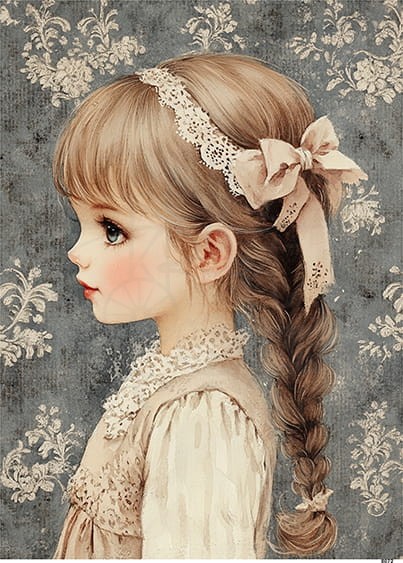 Papier ryżowy do decoupage A6 Mała dziewczynka 8072