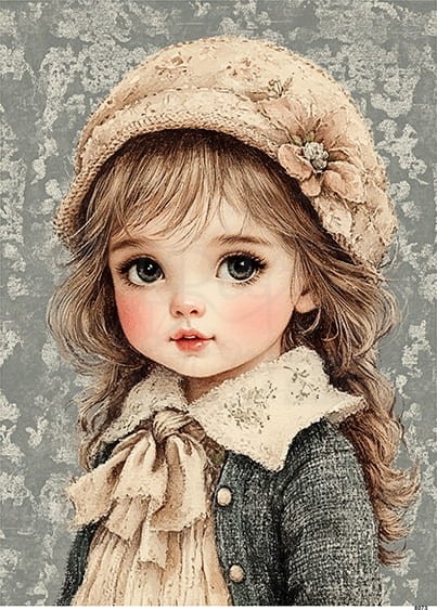 Papier ryżowy do decoupage A6 Mała dziewczynka 8073