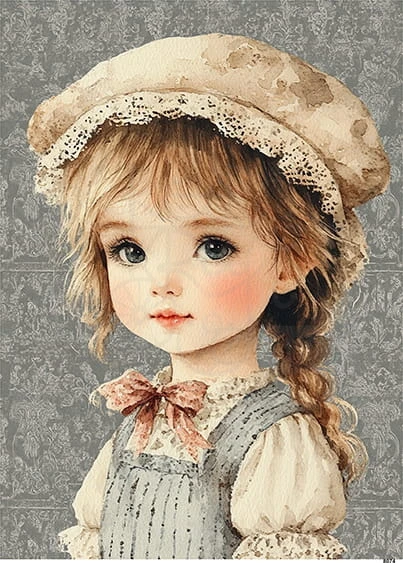 Papier ryżowy do decoupage A6 Mała dziewczynka 8074