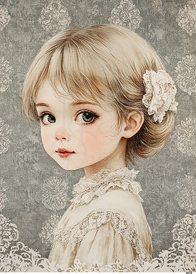 Papier ryżowy do decoupage A6 Mała dziewczynka 8076