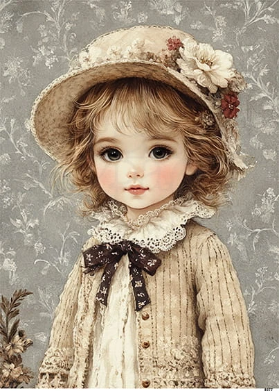 Papier ryżowy do decoupage A6 Mała dziewczynka 8077