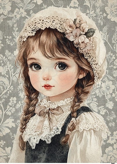 Papier ryżowy do decoupage A6 Mała dziewczynka 8081