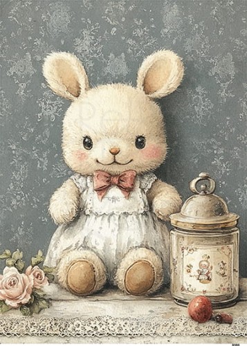 Papier ryżowy do decoupage A6 Króliczek 8088