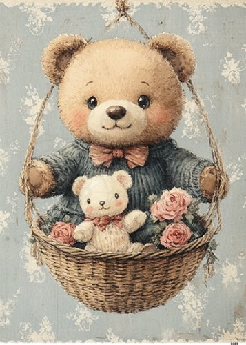 Papier ryżowy do decoupage A6 Miś 8089