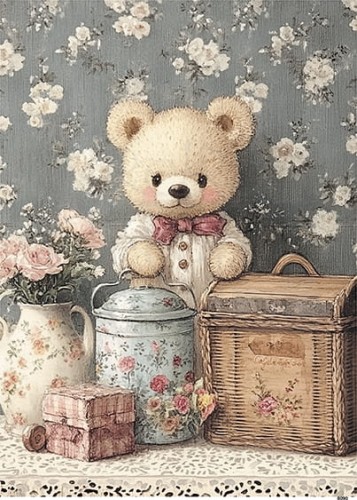 Papier ryżowy do decoupage A6 Miś 8090