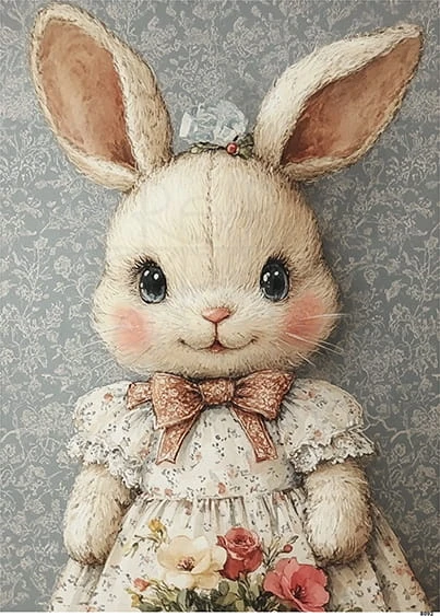 Papier ryżowy do decoupage A6 Króliczek 8092