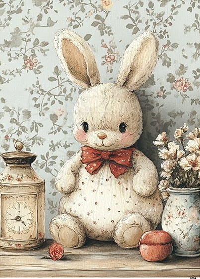 Papier ryżowy do decoupage A6 Króliczek 8094