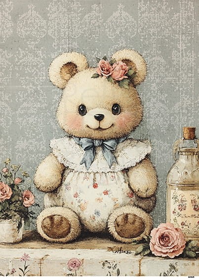 Papier ryżowy do decoupage A6 Miś 8095