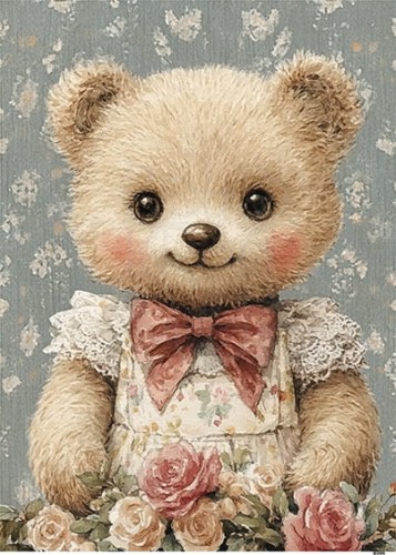Papier ryżowy do decoupage A6 Miś 8096