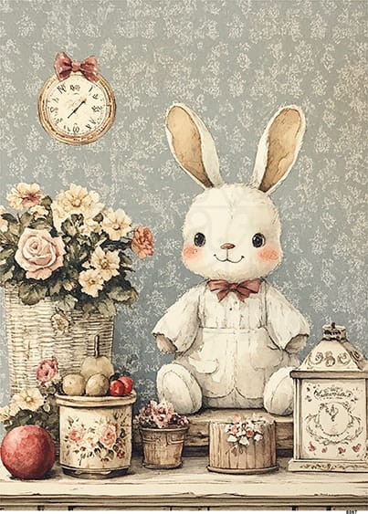 Papier ryżowy do decoupage A6 Króliczek 8097