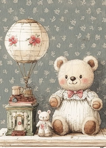 Papier ryżowy do decoupage A6 Miś 8098