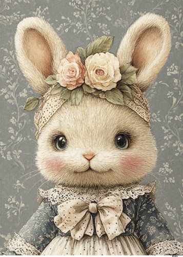 Papier ryżowy do decoupage A6 Króliczek 8101
