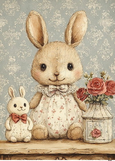 Papier ryżowy do decoupage A6 Króliczek 8102