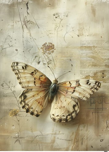 Papier ryżowy do decoupage A5 Motyl 8400