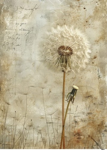 Papier ryżowy do decoupage A5 Dmuchawiec 8421