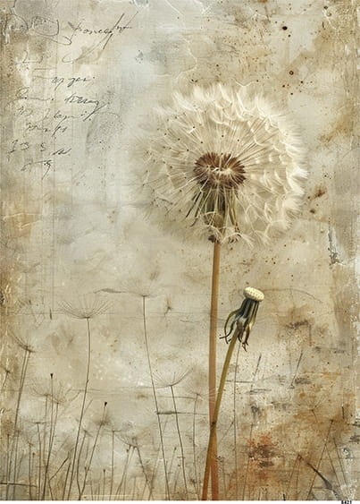 Papier ryżowy do decoupage A5 Dmuchawiec 8421