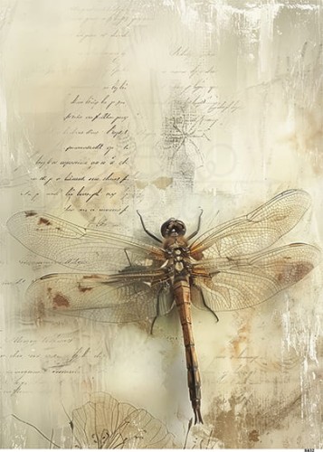Papier ryżowy do decoupage A5 Ważka 8432