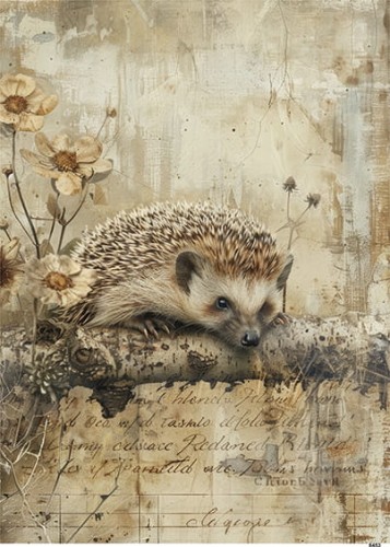 Papier ryżowy do decoupage A5 Jeż 8453