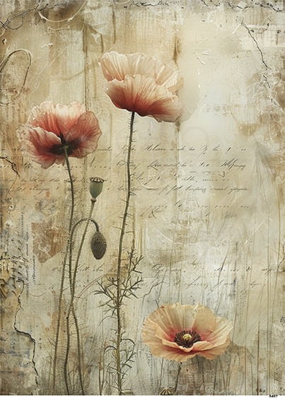 Papier ryżowy do decoupage A5 Maki 8487