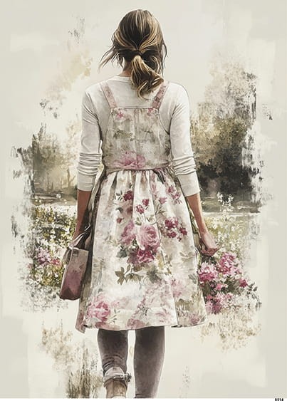 Papier ryżowy do decoupage A5 Dziewczyna z kwiatami 8514