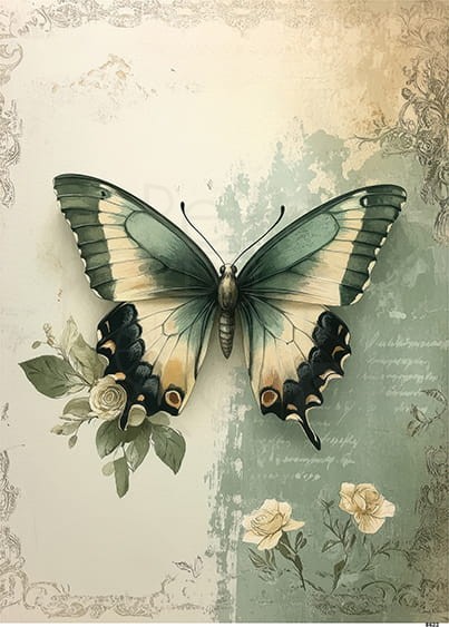 Papier ryżowy do decoupage A5 Motyl 8622
